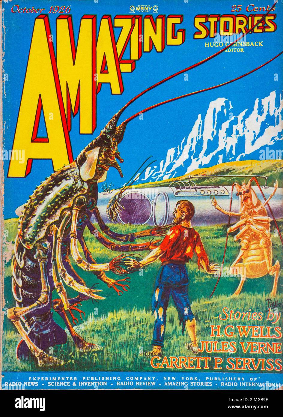 ART PRINT POSTER COMIC COVER AMAZING STORIES WELLS VERNE GIANT FLY NOFL0580 