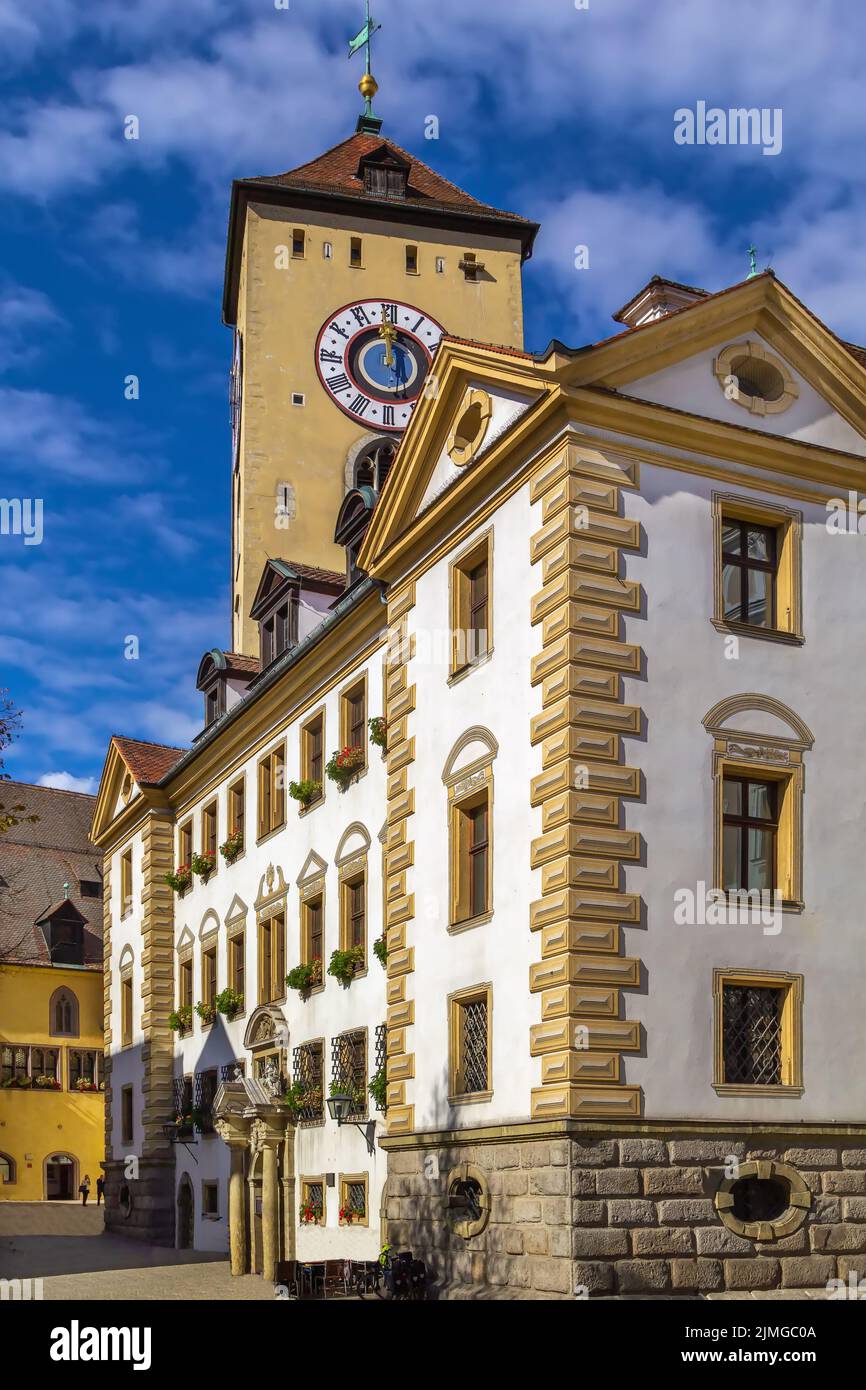 Town hall tower, Regensburg, Germany Stock Photo