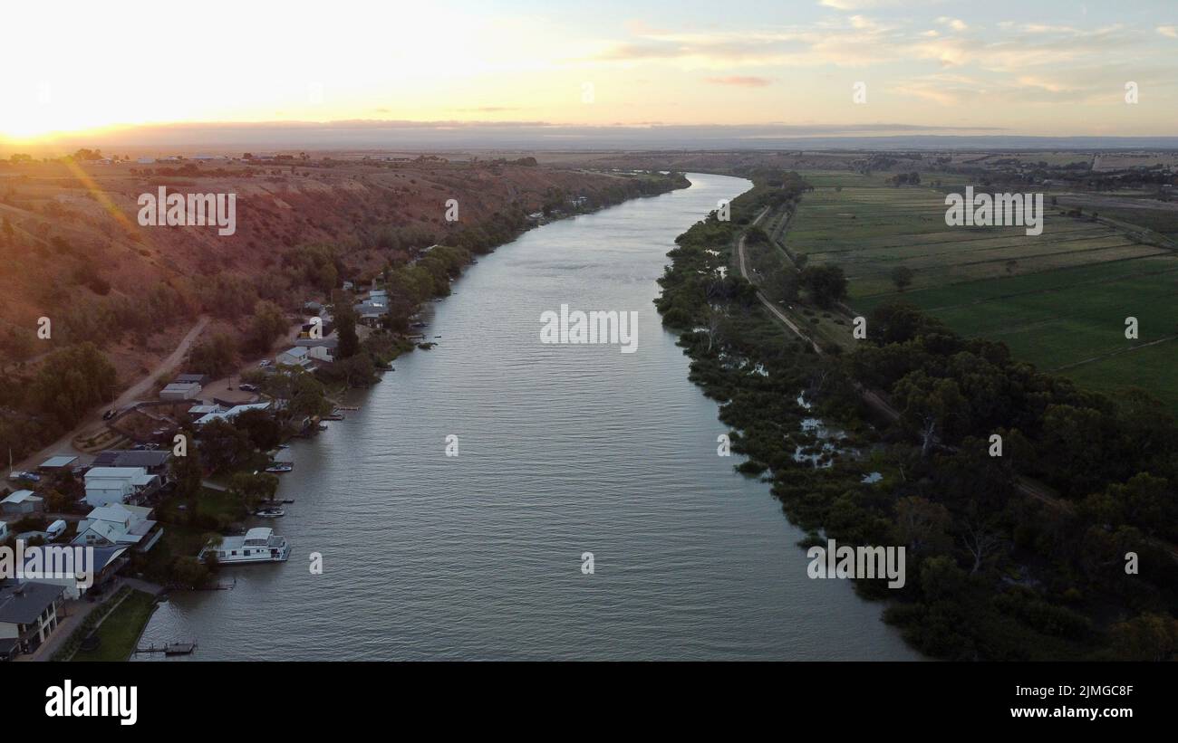 An aerial view of the Murray river Stock Photo Alamy
