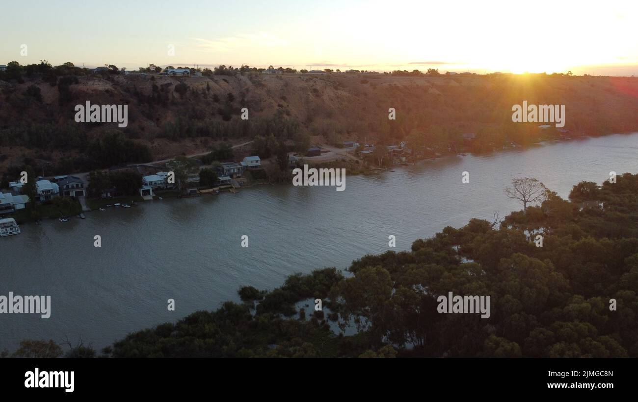 An aerial view of the Murray river Stock Photo - Alamy