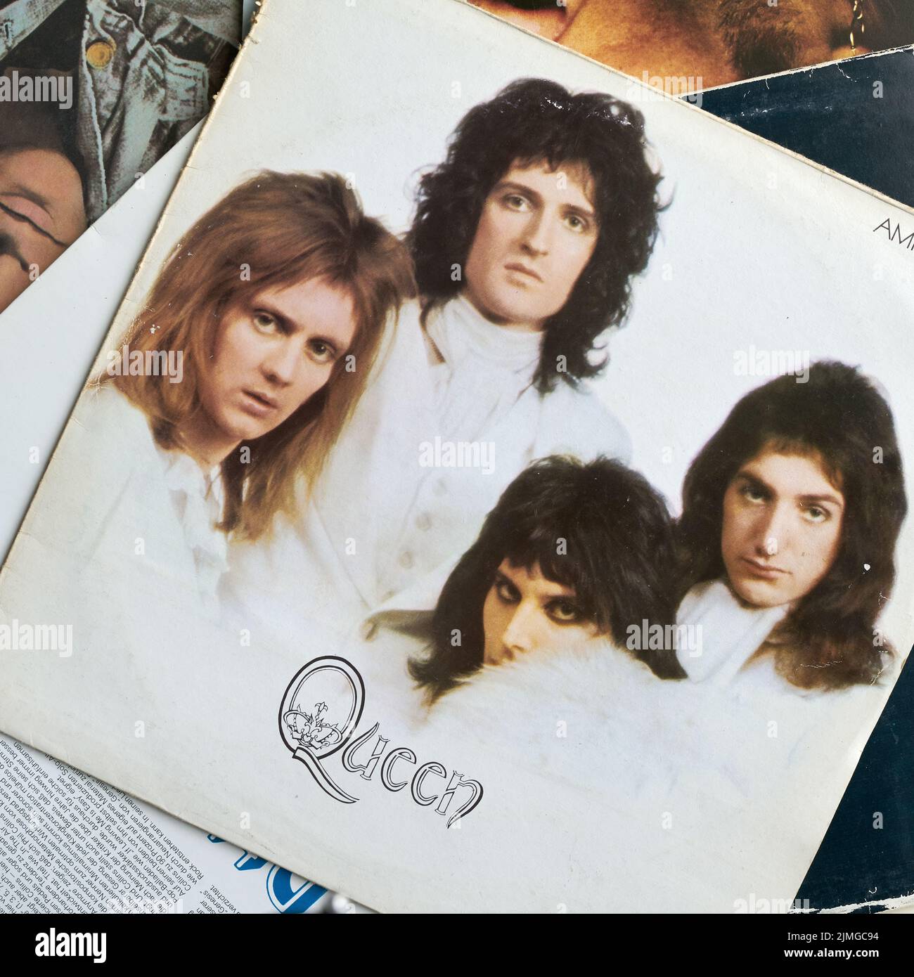 Record cover of the rock band Queen, released in 1981 by the GDR record company Amiga Stock Photo