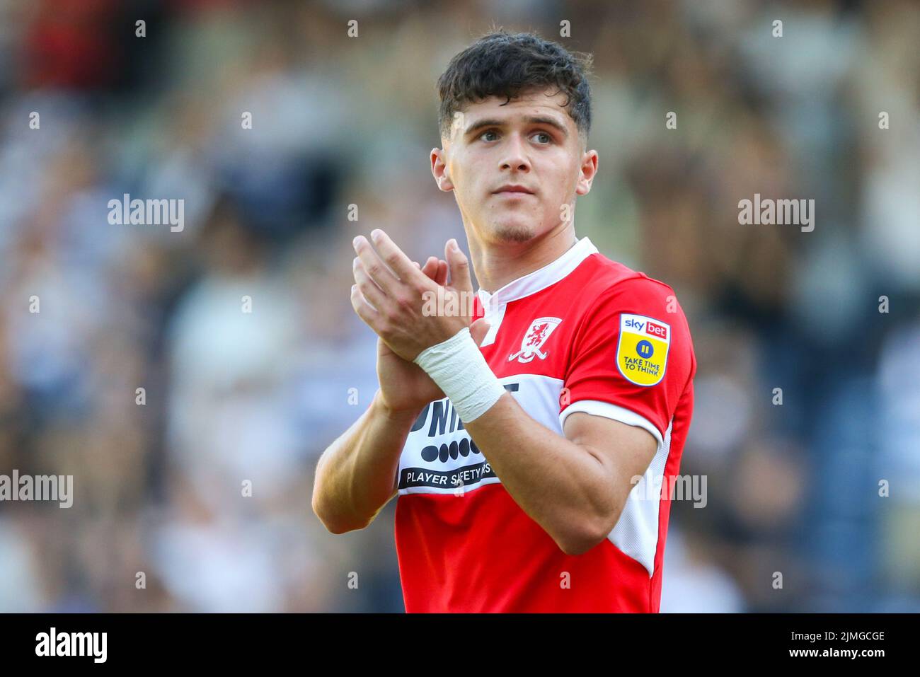 Ryan Giles #3 of Middlesbrough acknowledges the fans at the final whistle Stock Photo