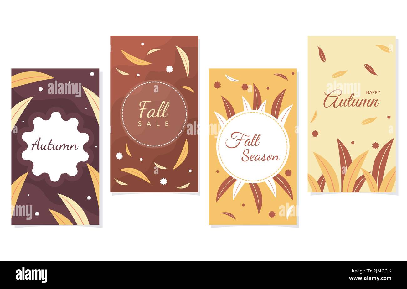 Fallen Leaves Fall Autumn Sale Social Media Business Promotion Stock Vector
