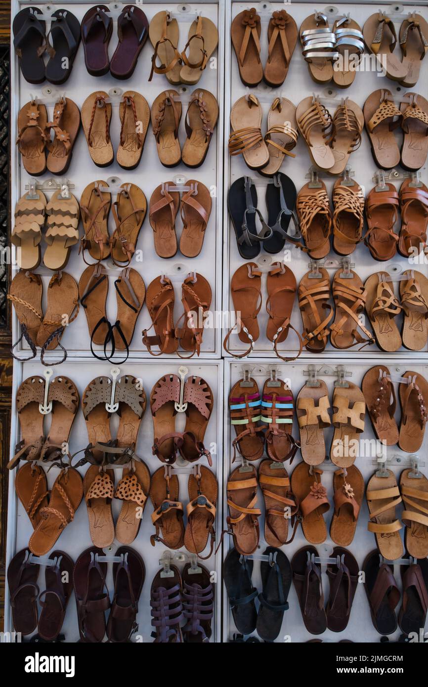 Greek leather sandals hi-res stock photography and images - Alamy