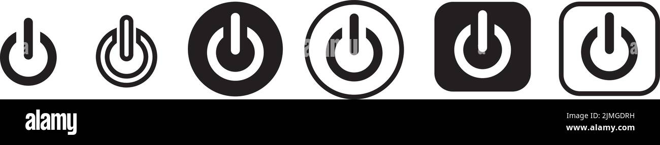 Shut Off Black/color A vector set of black and white shut off and shut on buttons Stock ...