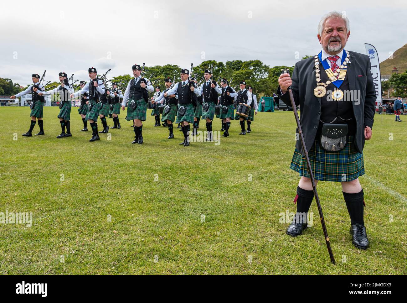 North Berwick, East Lothian, Scotland, United Kingdom, 6th August 2022. North Berwick Highland games: the annual games takes place at the recreation ground in the seaside town. Pictured:The Provost of East Lothian, Councillor John McMillan Credit: Sally Anderson/Alamy Live News Stock Photo