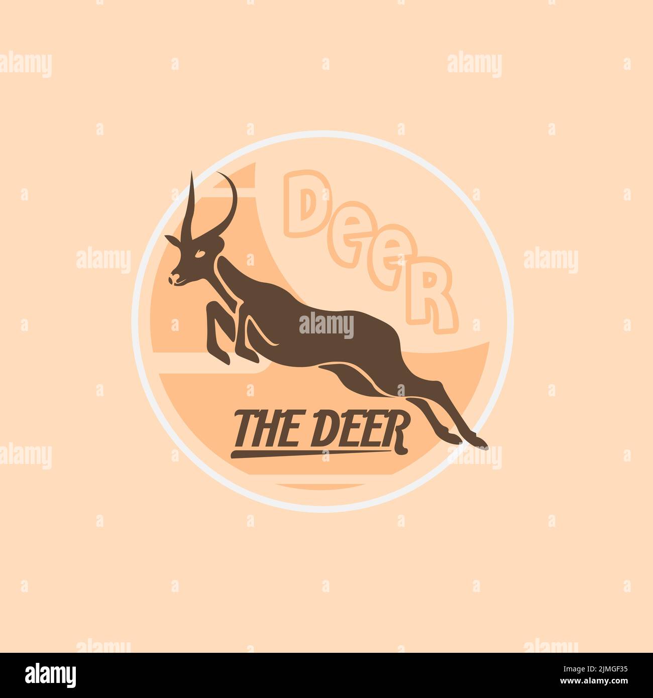 A vector illustration of a deer symbol on a colorful background Stock ...