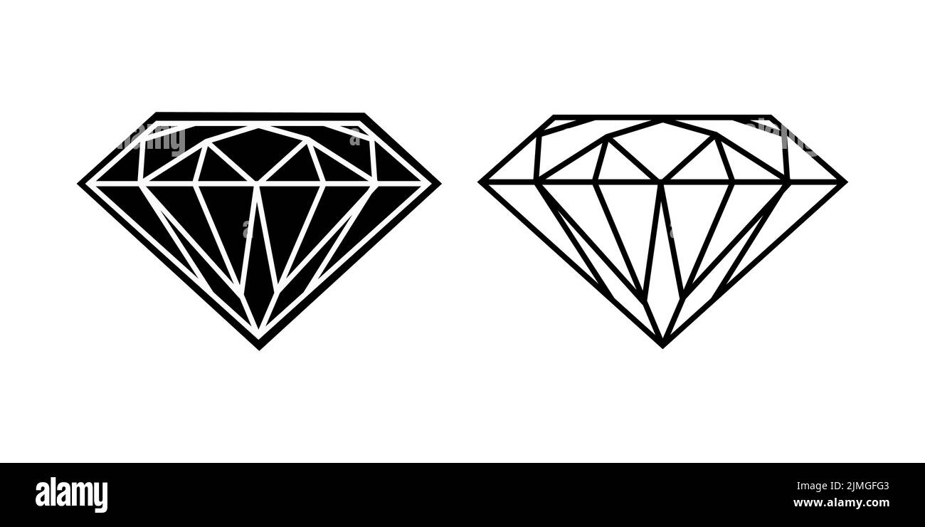 Diamond outline icon . Vector illustration Stock Vector