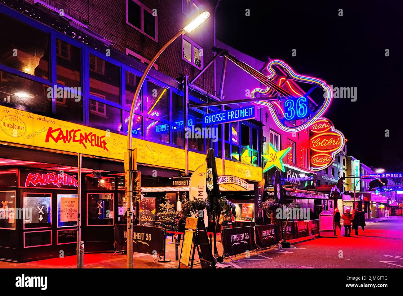 Music club Grosse Freiheit 36 â€‹â€‹at night, St. Pauli, Hamburg