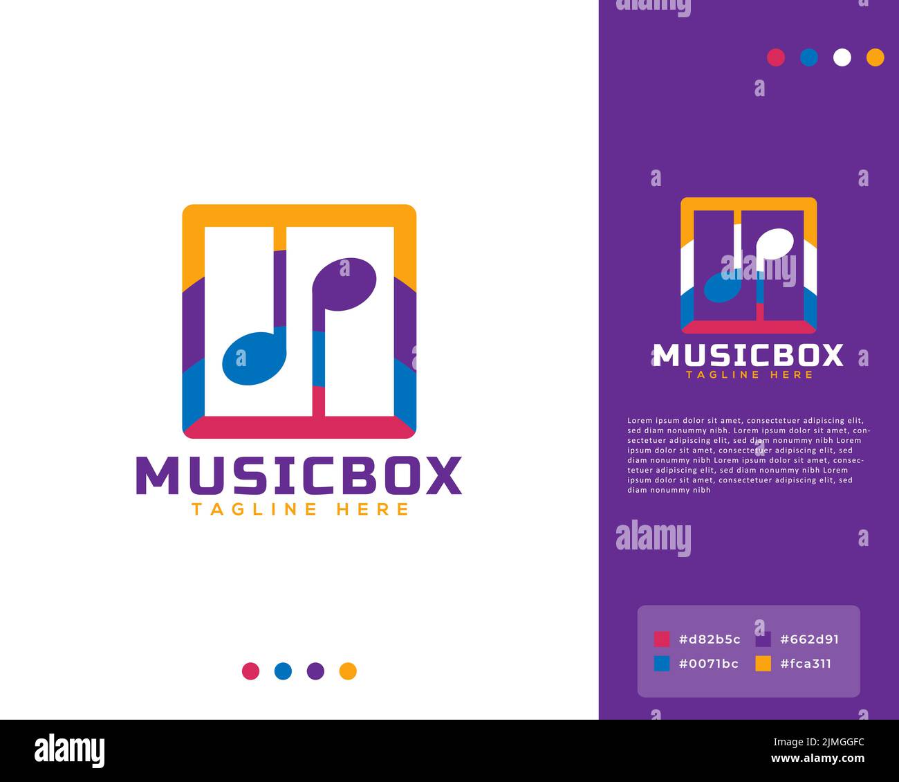 A vector illustration of Musicbox logo sample template background Stock