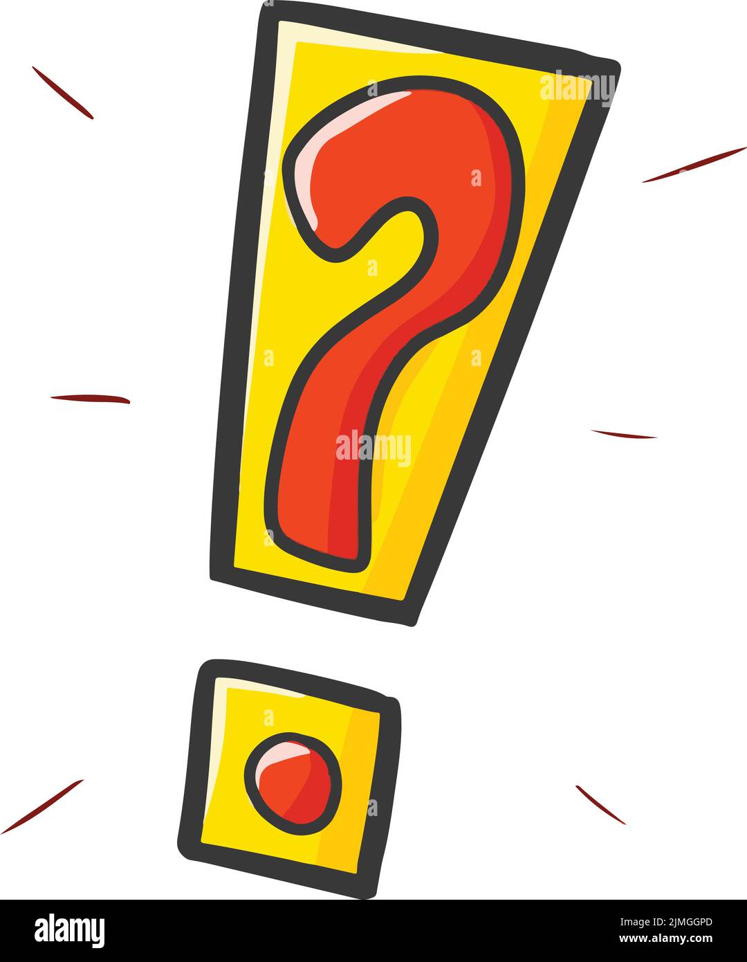 A vector of exclamation mark with question mark inside isolated on