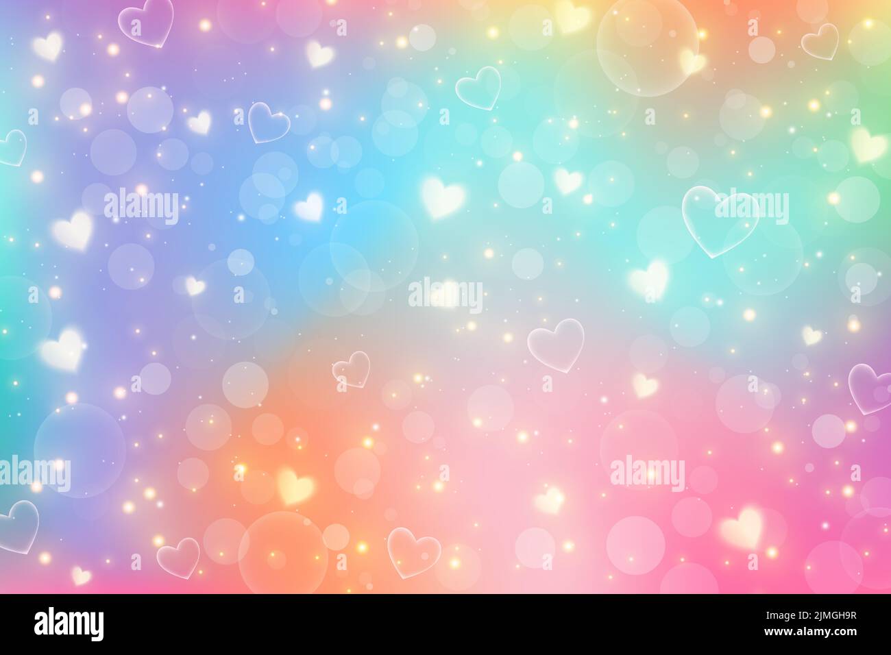 Fantasy stars unicorn abstract background with stars and hearts. Purple