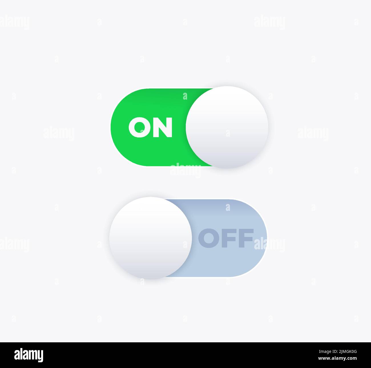 Toggle switch buttons, on and off Stock Vector Image & Art - Alamy