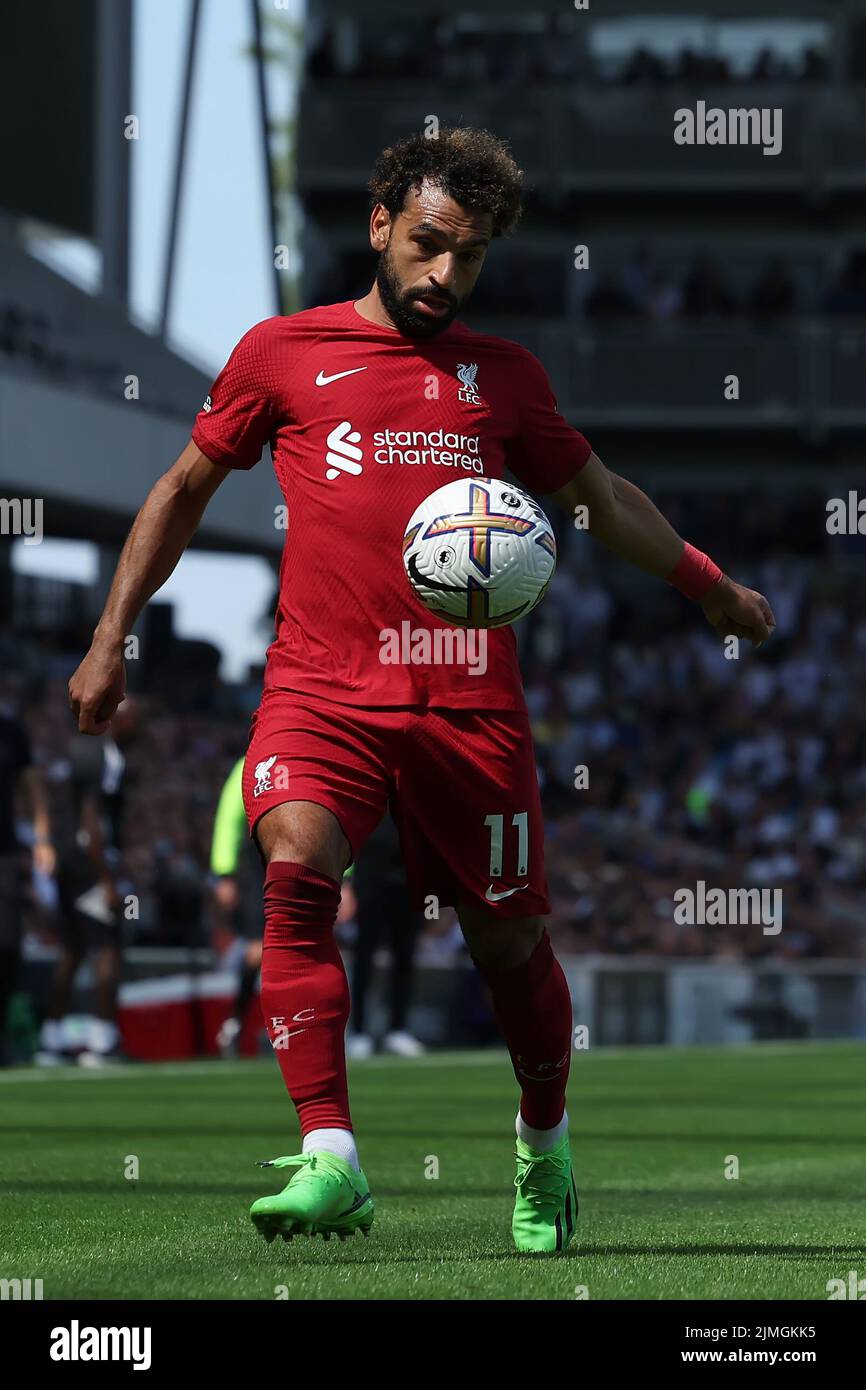 Craven Cottage, Fulham, London, UK. 6th Aug, 2022. Premier League football, Fulham versus Liverpool: Mohamed Salah of Liverpool Credit: Action Plus Sports/Alamy Live News Stock Photo