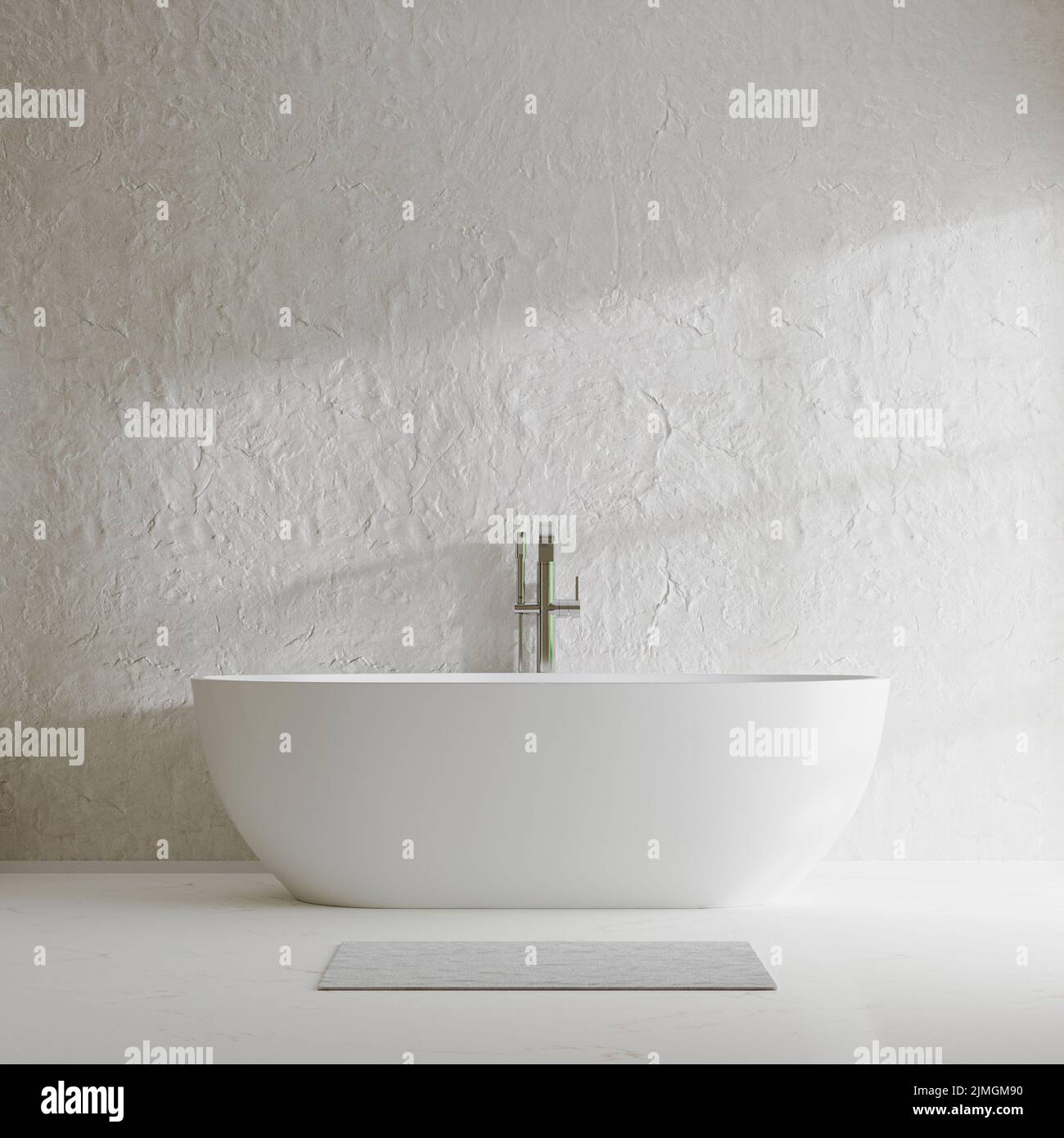 Modern contemporary bathroom design with bathtub and decorative