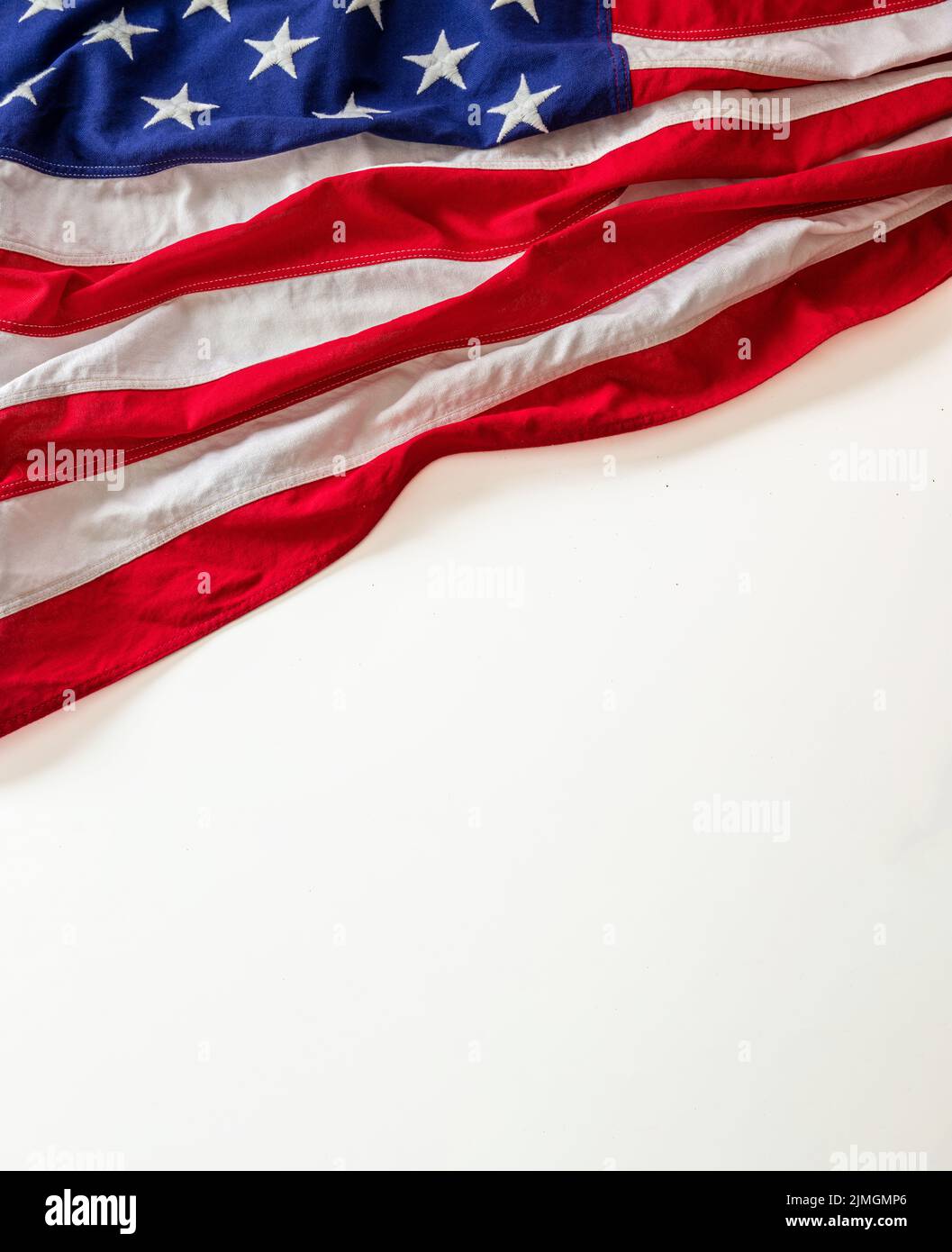 USA Flag isolated on white background, copy space. National American holiday celebration template Stock Photo