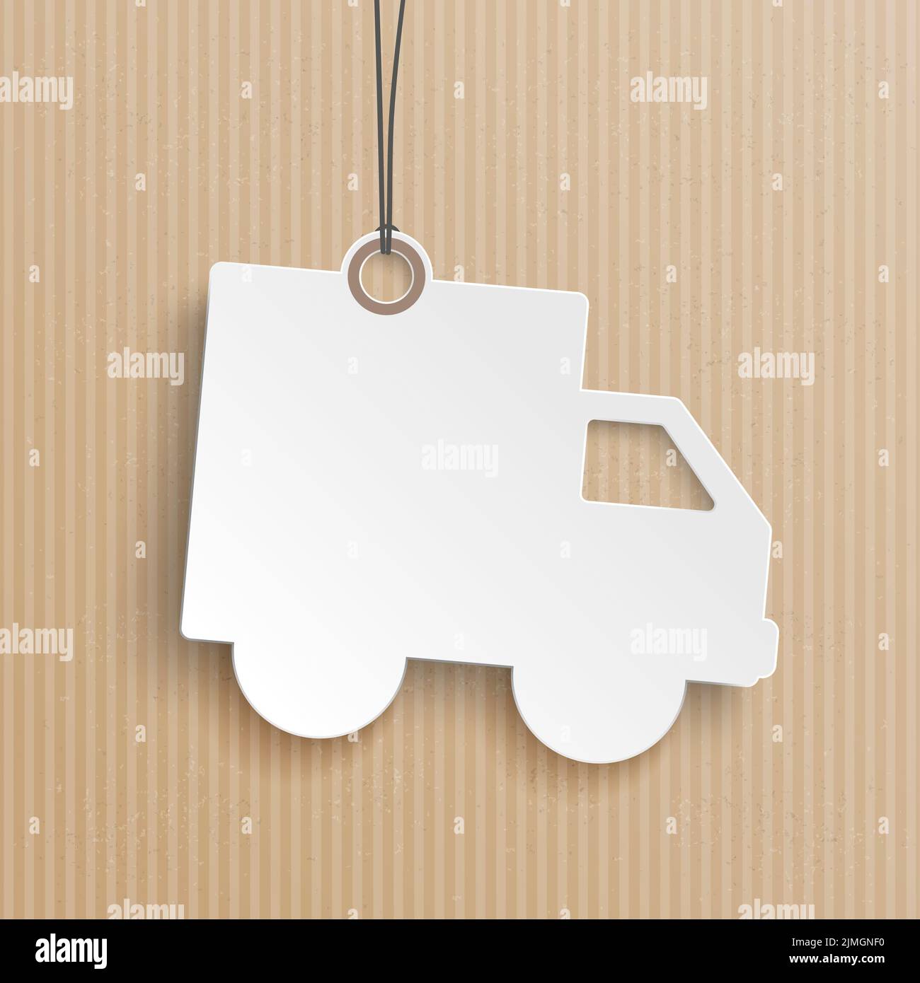 Cardboard Shipping Car Sticker Stock Photo