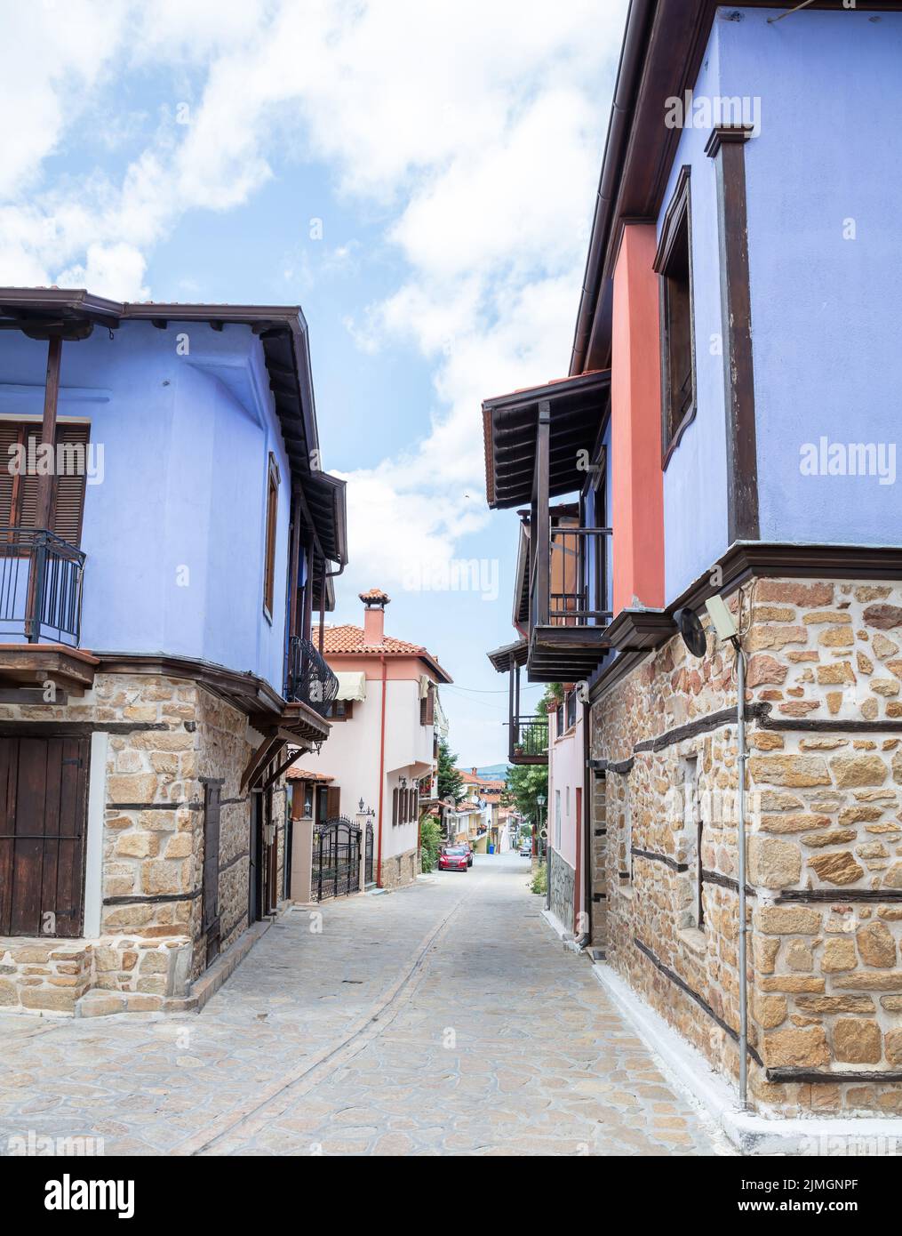 Greece, Arnaia village Chalkidiki. House with traditional Macedonian
