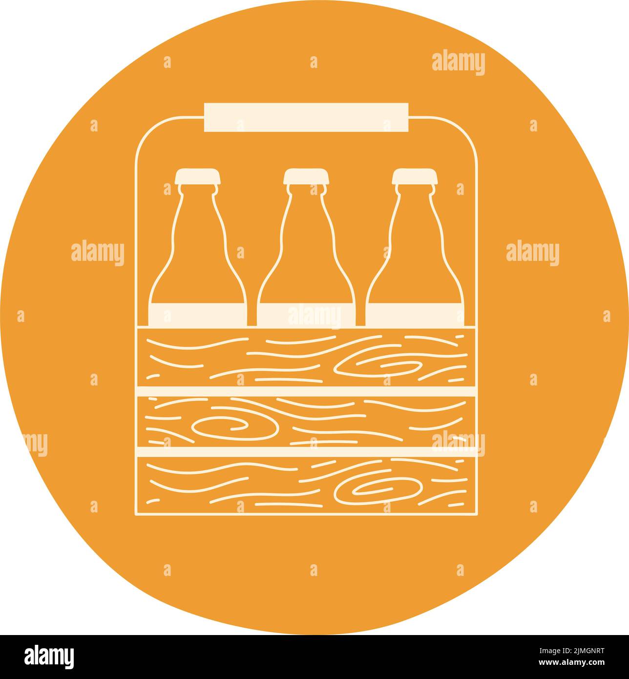 beer bottles on circle Stock Vector
