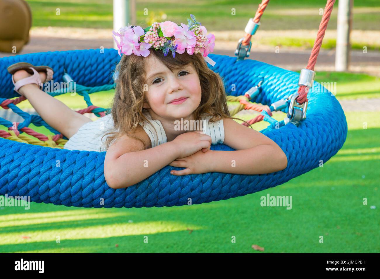 Charming little girl smiles Stock Photo
