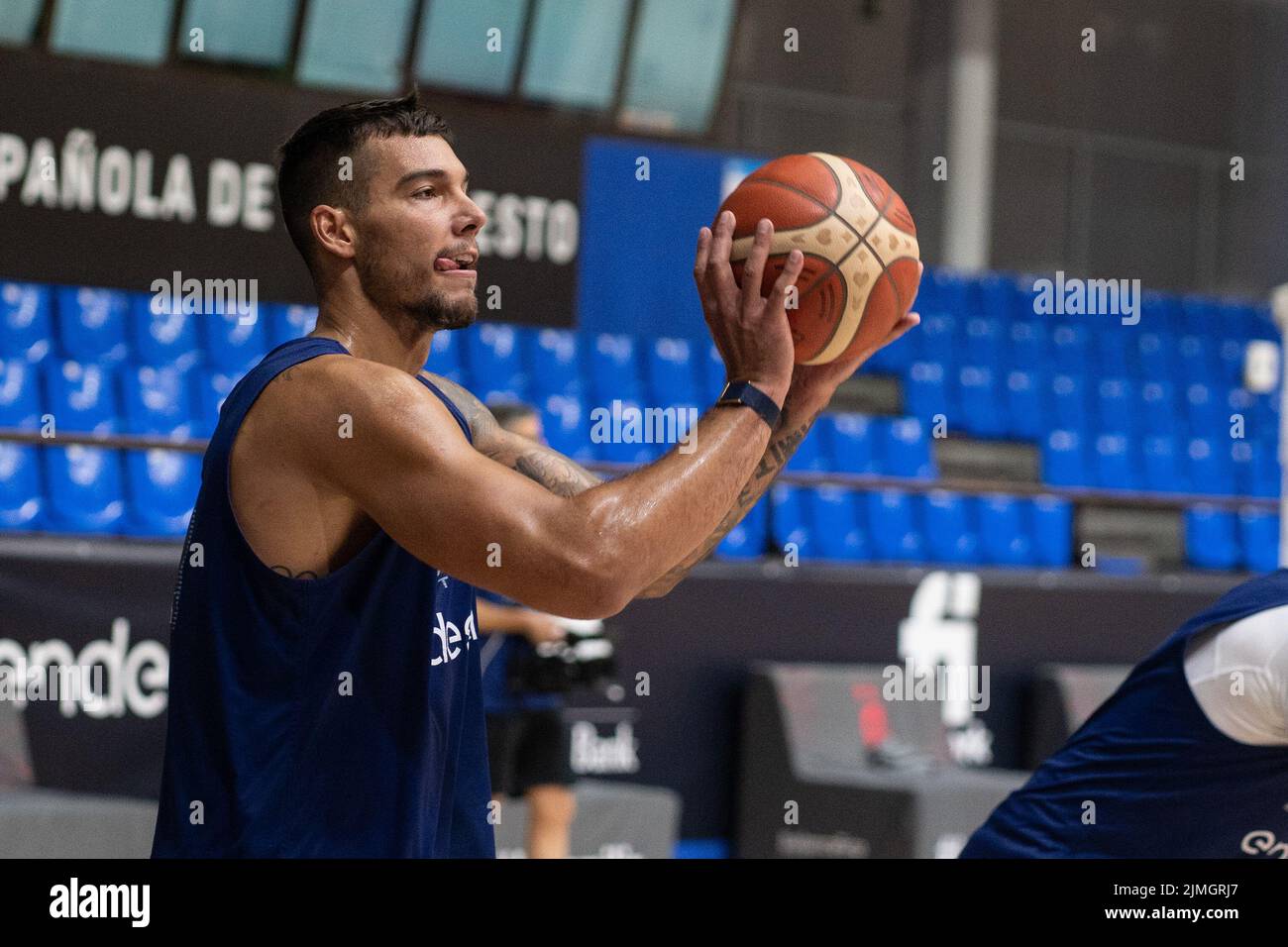 Madrid, Madrid, Spain. 4th Aug, 2022. WILLY HERNANGOMEZ during the Spanish national basketball team's training session at the Movistar Academy Magarinos in Madrid, Spain. (Credit Image: © Oscar Ribas Torres/ZUMA Press Wire) Stock Photo