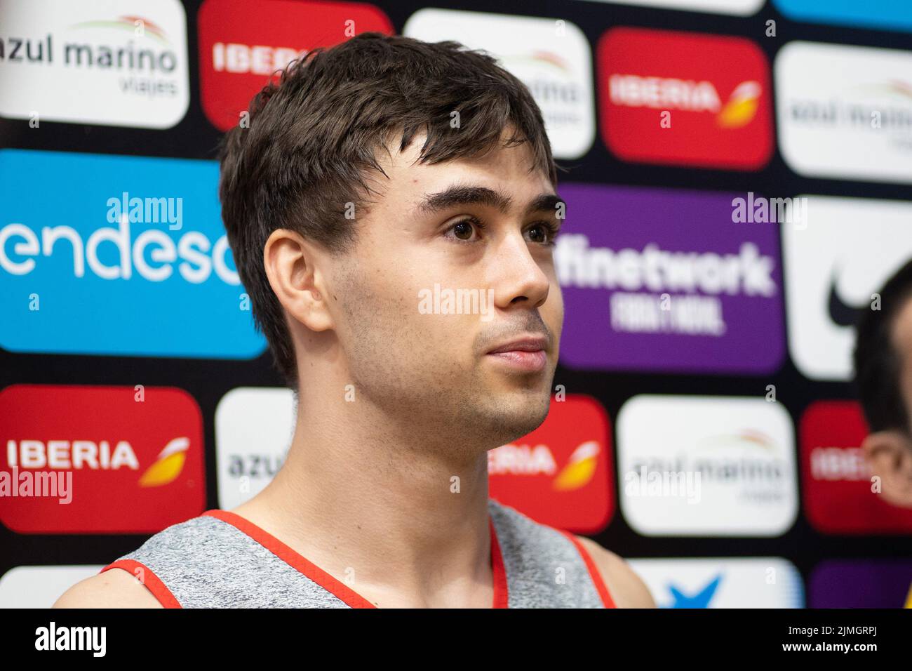 Madrid, Madrid, Spain. 4th Aug, 2022. JUAN NUNEZ during the Spanish national basketball team's training session at the Movistar Academy Magarinos in Madrid, Spain. (Credit Image: © Oscar Ribas Torres/ZUMA Press Wire) Stock Photo