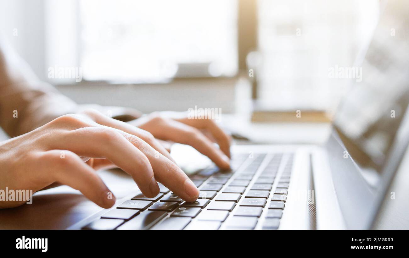 website technical content writer social blogging Stock Photo