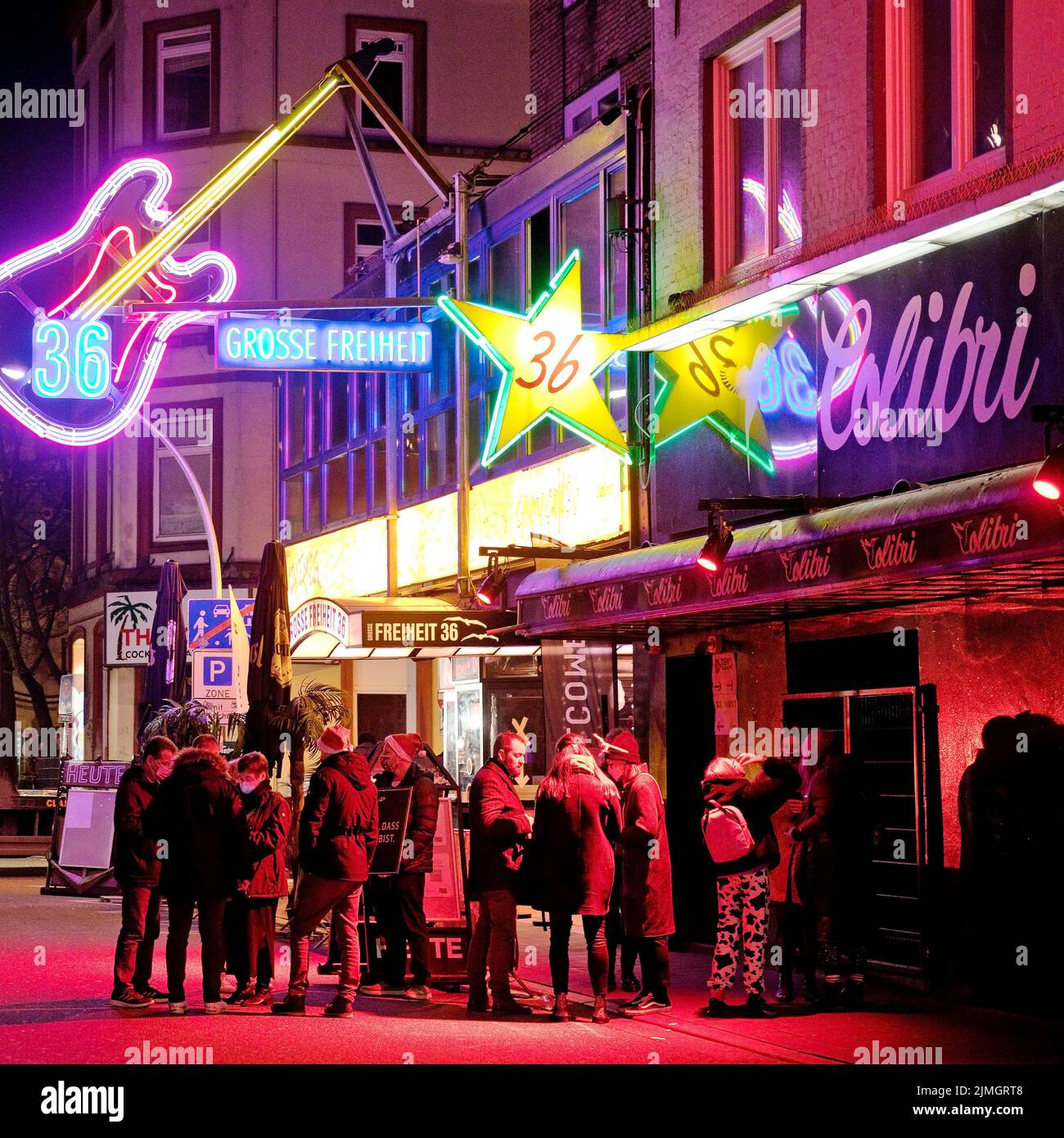 Music club Grosse Freiheit 36 â€‹â€‹at night, St. Pauli, Hamburg