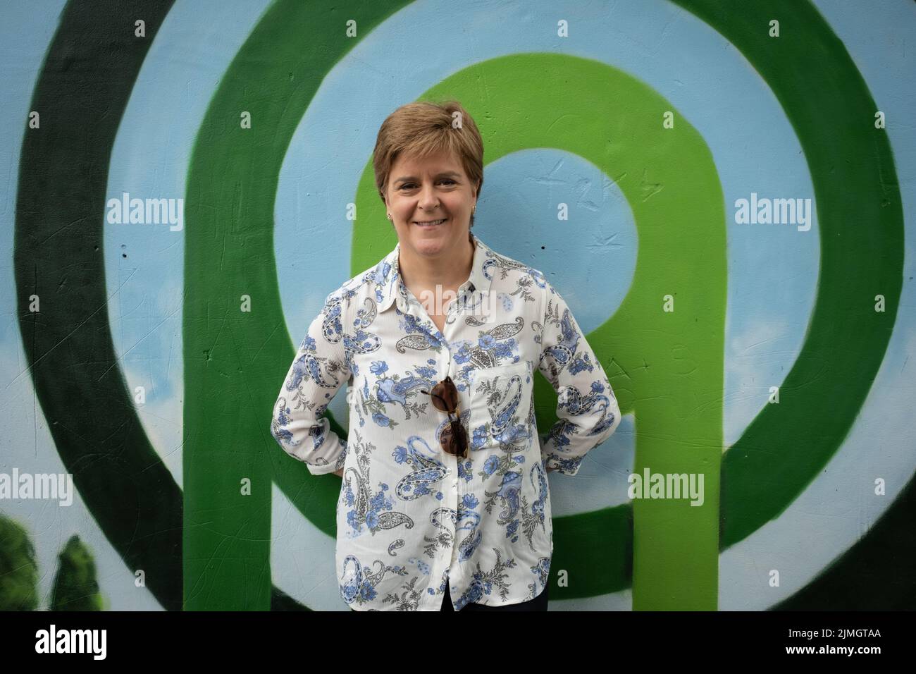 Glasgow, UK, 6th August 2022. Scottish First Minister Nicola Sturgeon made an appearance and short speech to open the Govanhill International Festival and Carnival in QueenÕs Park, in Glasgow, Scotland, 6 August 2022. Photo credit: Jeremy Sutton-Hibbert/Alamy Live News. Stock Photo