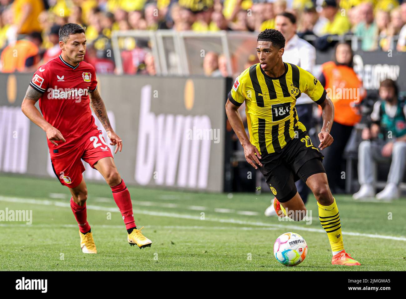 DORTMUND, GERMANY AUGUST 6 Charles Aranguiz of Bayer Leverkusen