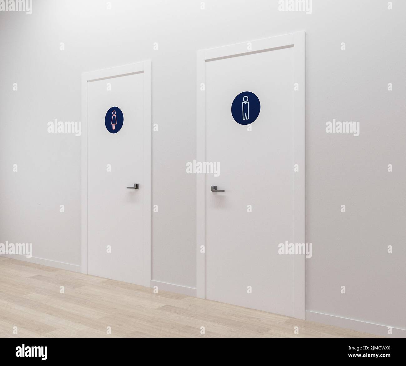 Doors with WC signs, women and men toilet signs, 3d render Stock Photo Alamy