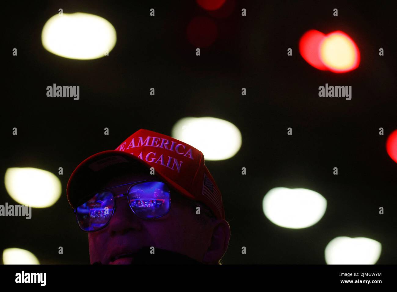 An attendee listens to the speakers at the Conservative Political Action Conference (CPAC) in Dallas, Texas, U.S., August 6, 2022.  REUTERS/Brian Snyder Stock Photo