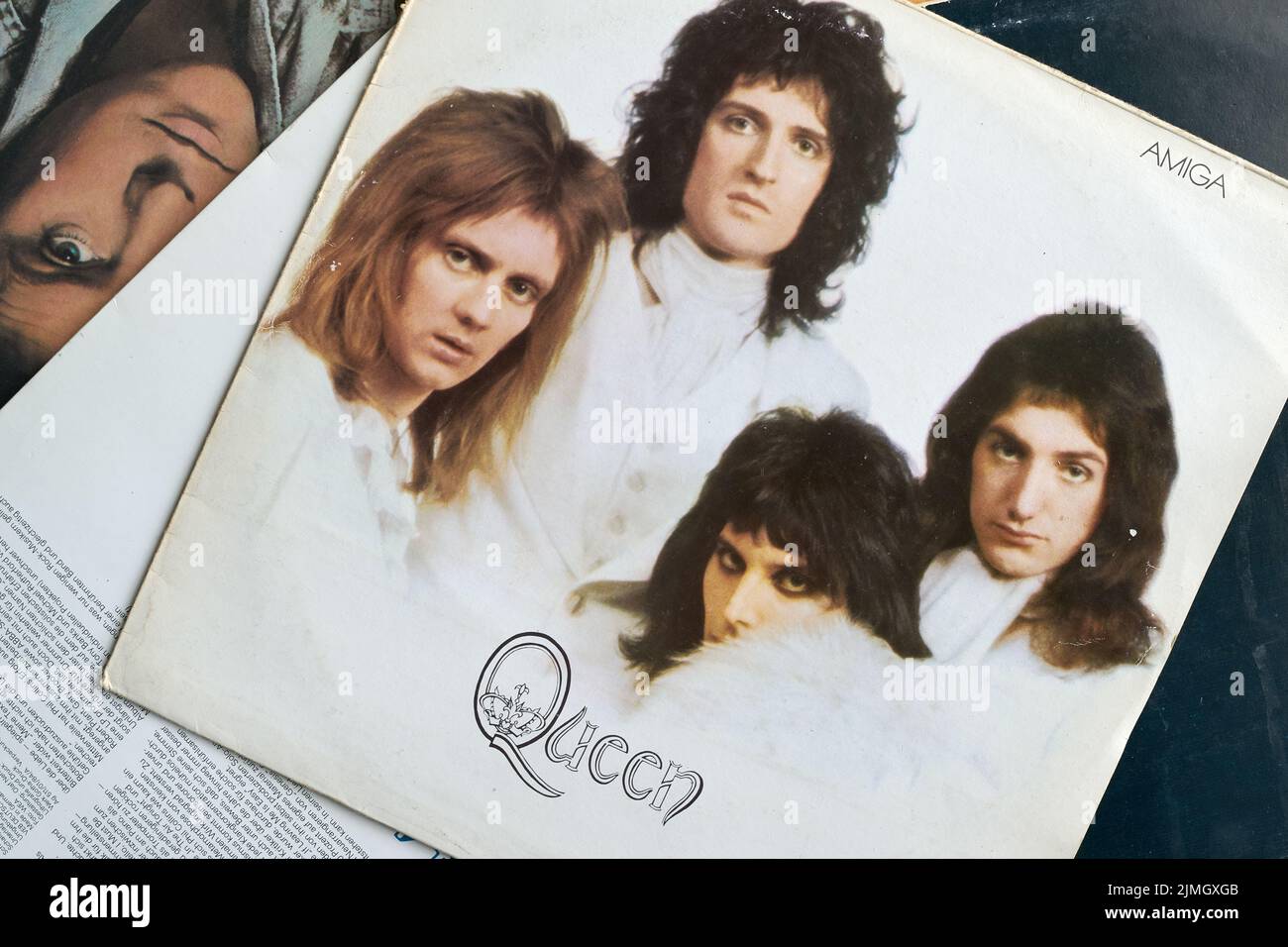 Record cover of the rock band Queen, released in 1981 by the GDR record company Amiga Stock Photo