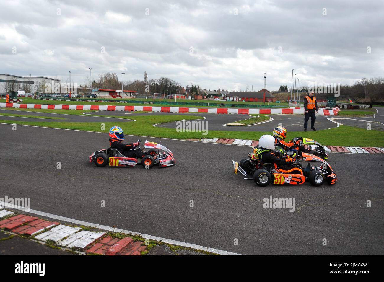 Karting races at South Yorkshire Karting Club Stock Photo Alamy