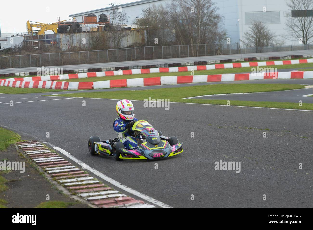 Karting races at South Yorkshire Karting Club Stock Photo Alamy