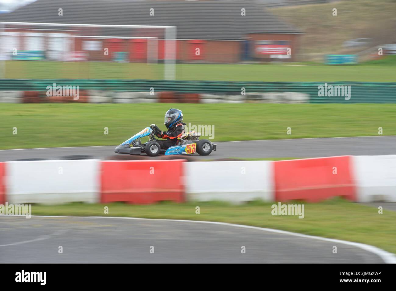 Karting races at South Yorkshire Karting Club Stock Photo Alamy