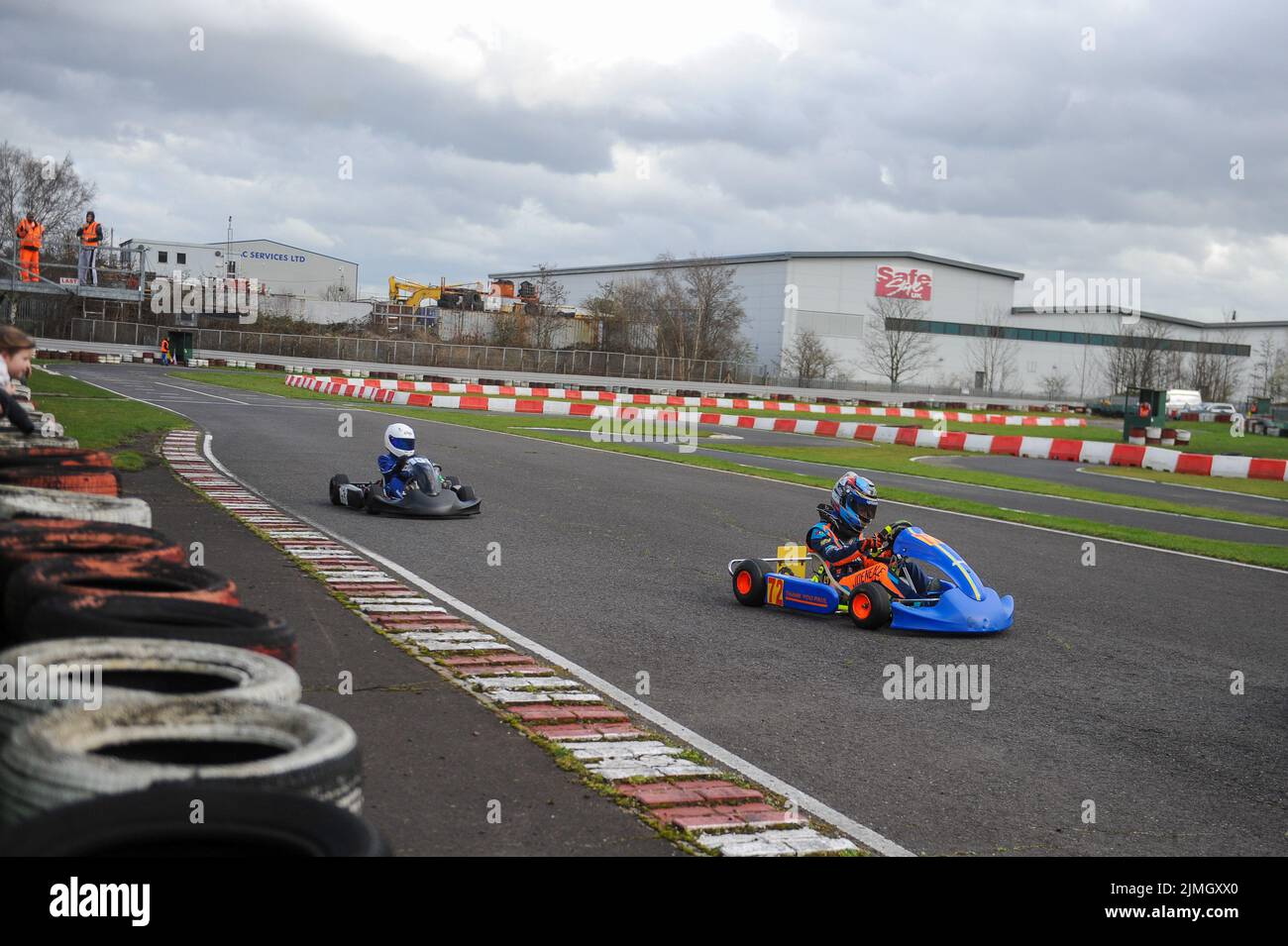 Karting races at South Yorkshire Karting Club Stock Photo Alamy