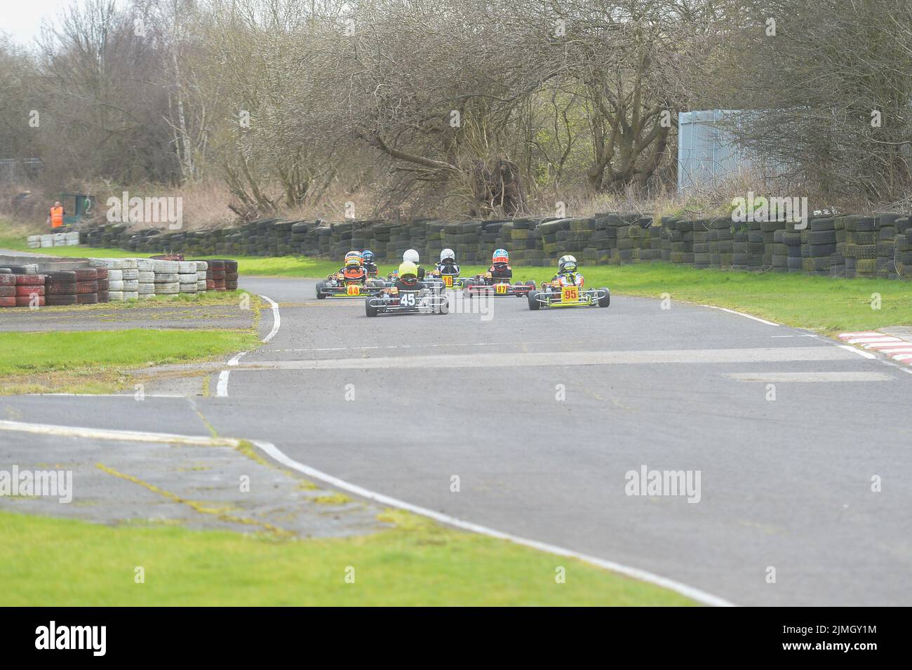 Karting races at South Yorkshire Karting Club Stock Photo Alamy