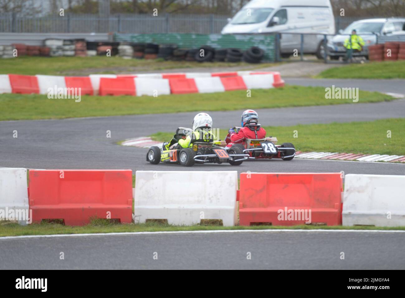 Karting races at South Yorkshire Karting Club Stock Photo Alamy