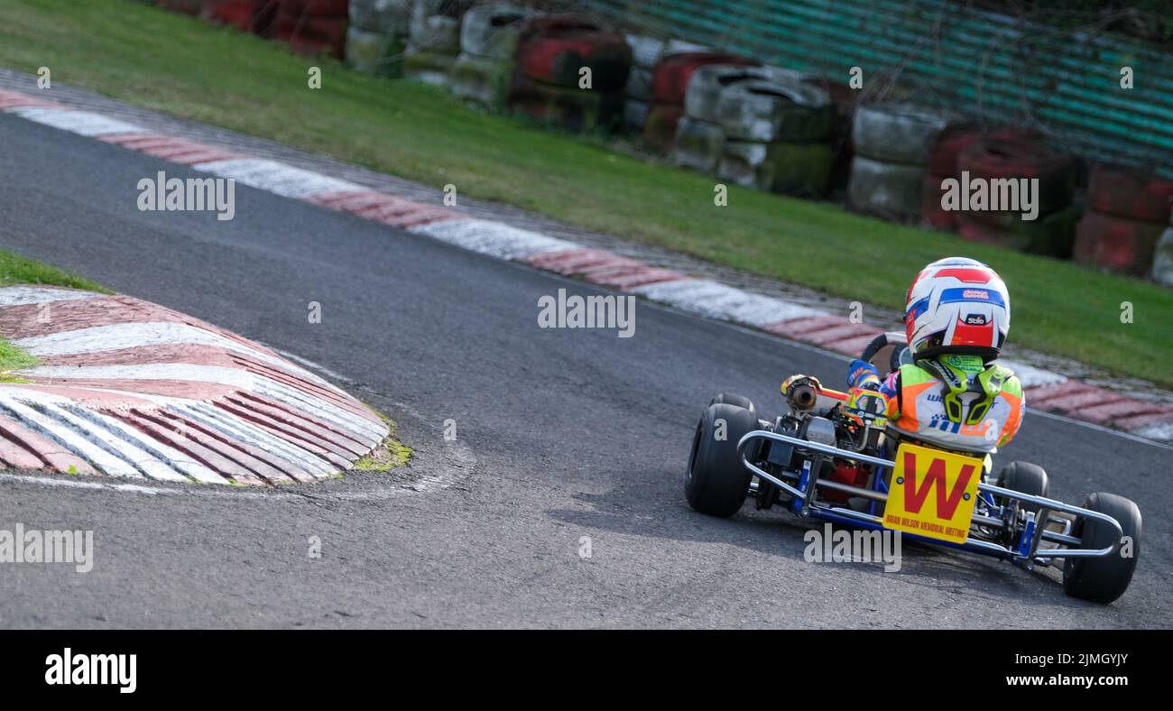 Karting races at South Yorkshire Karting Club Stock Photo Alamy