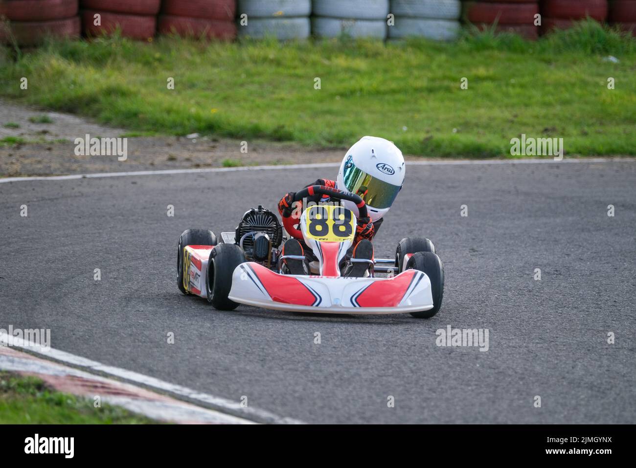 Karting races at South Yorkshire Karting Club Stock Photo Alamy