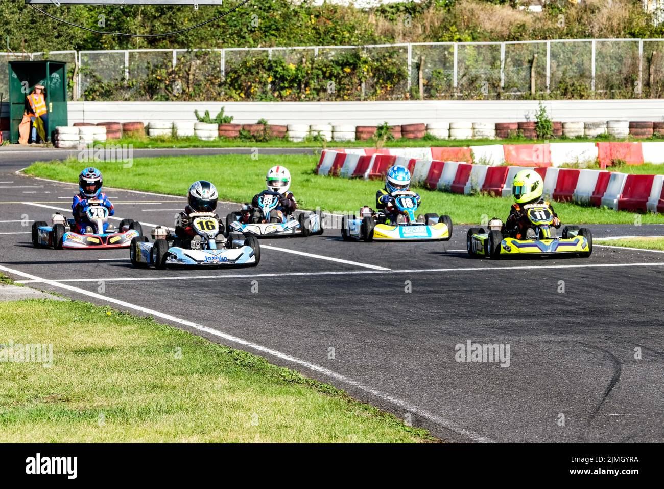 Karting races at South Yorkshire Karting Club Stock Photo Alamy