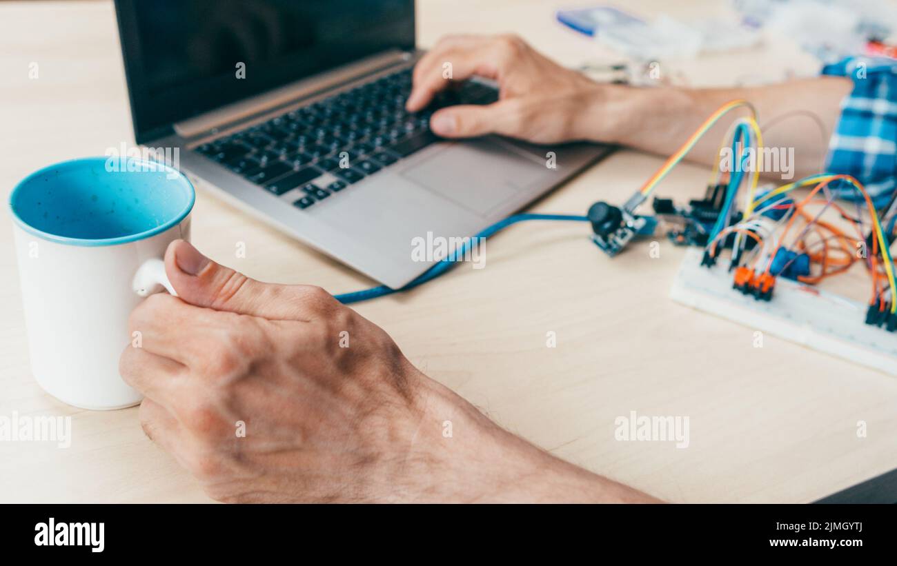 programmer professional routine working lab Stock Photo