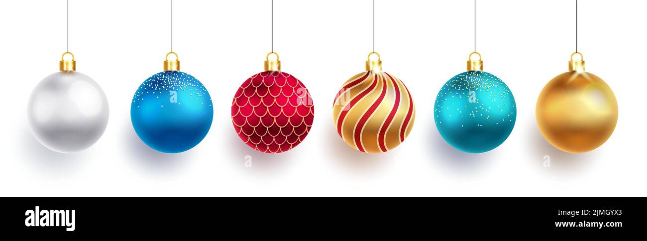Christmas balls vector set design. Christmas ball 3d realistic ...