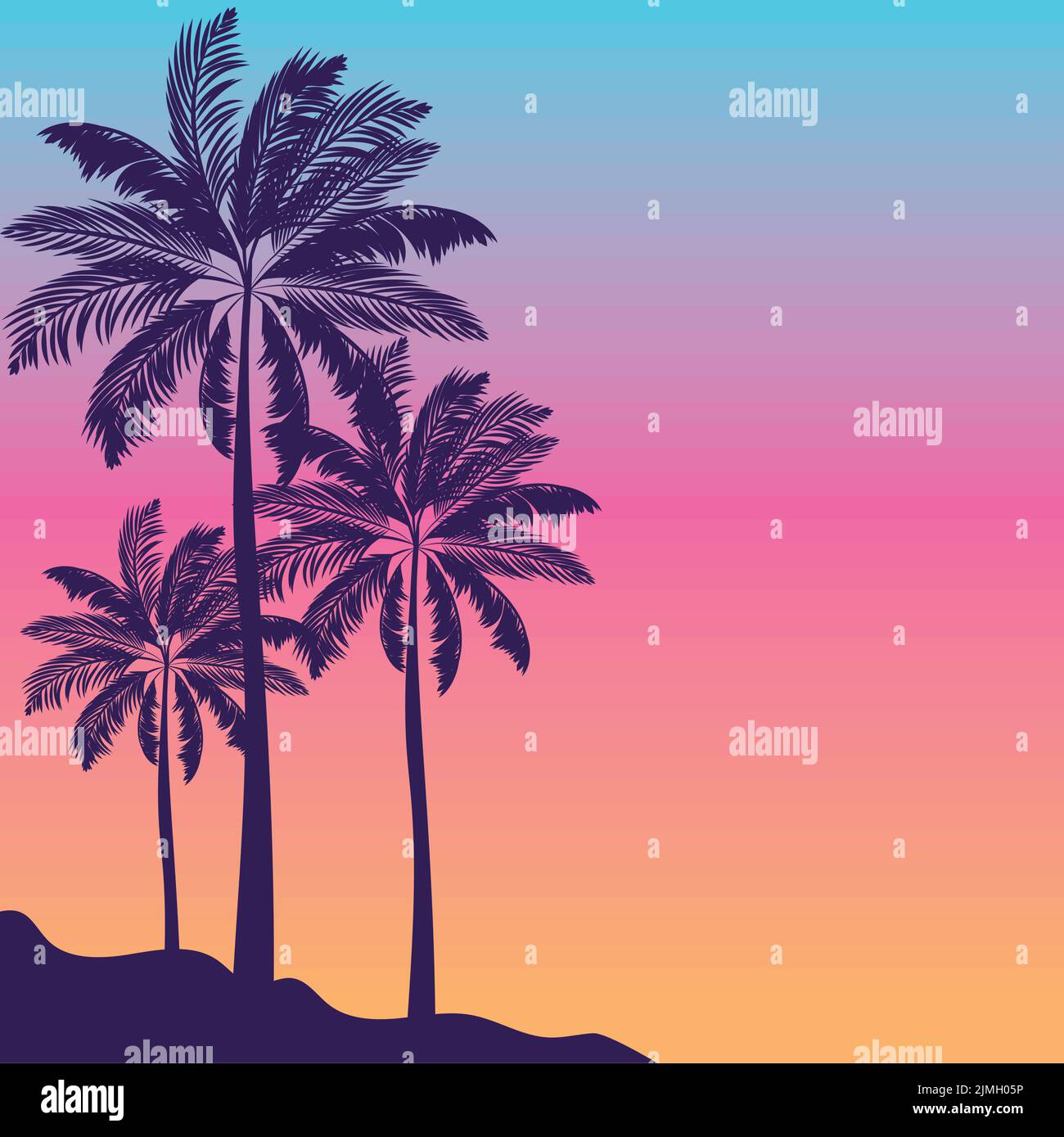 beach sunset illustration Stock Vector Image & Art - Alamy