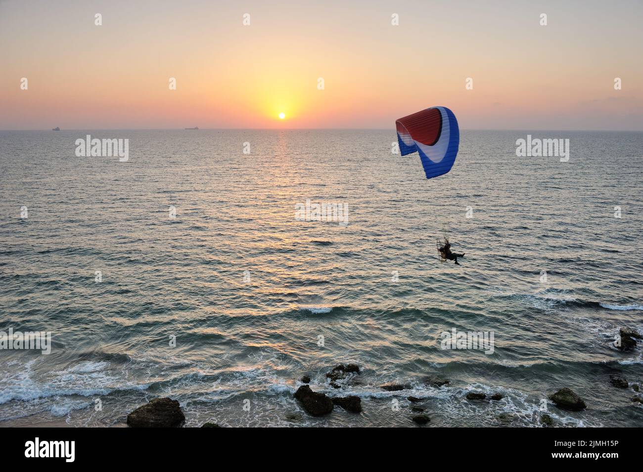 Powered paragliding Stock Photo