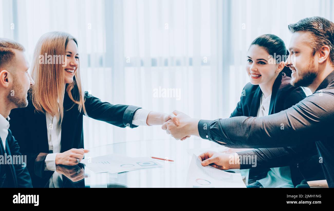 professional cooperation business partners deal Stock Photo