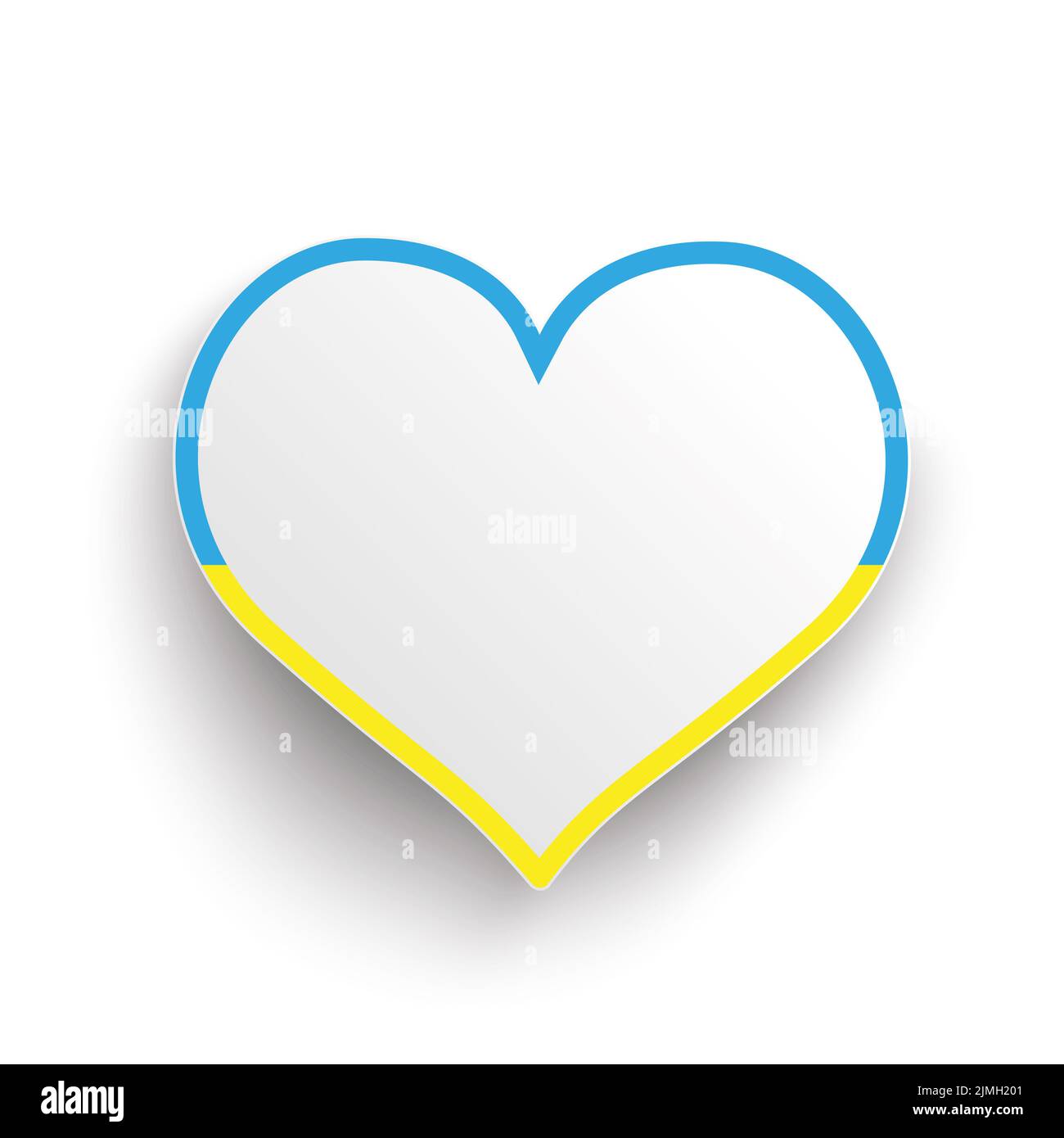 Ukraine Heart Shadow White 2 Stock Photo