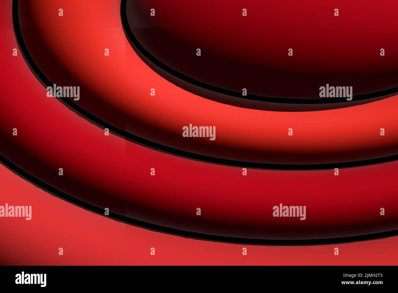 Abstract Red 3D Inflated Dented Shapes Background Stock Photo