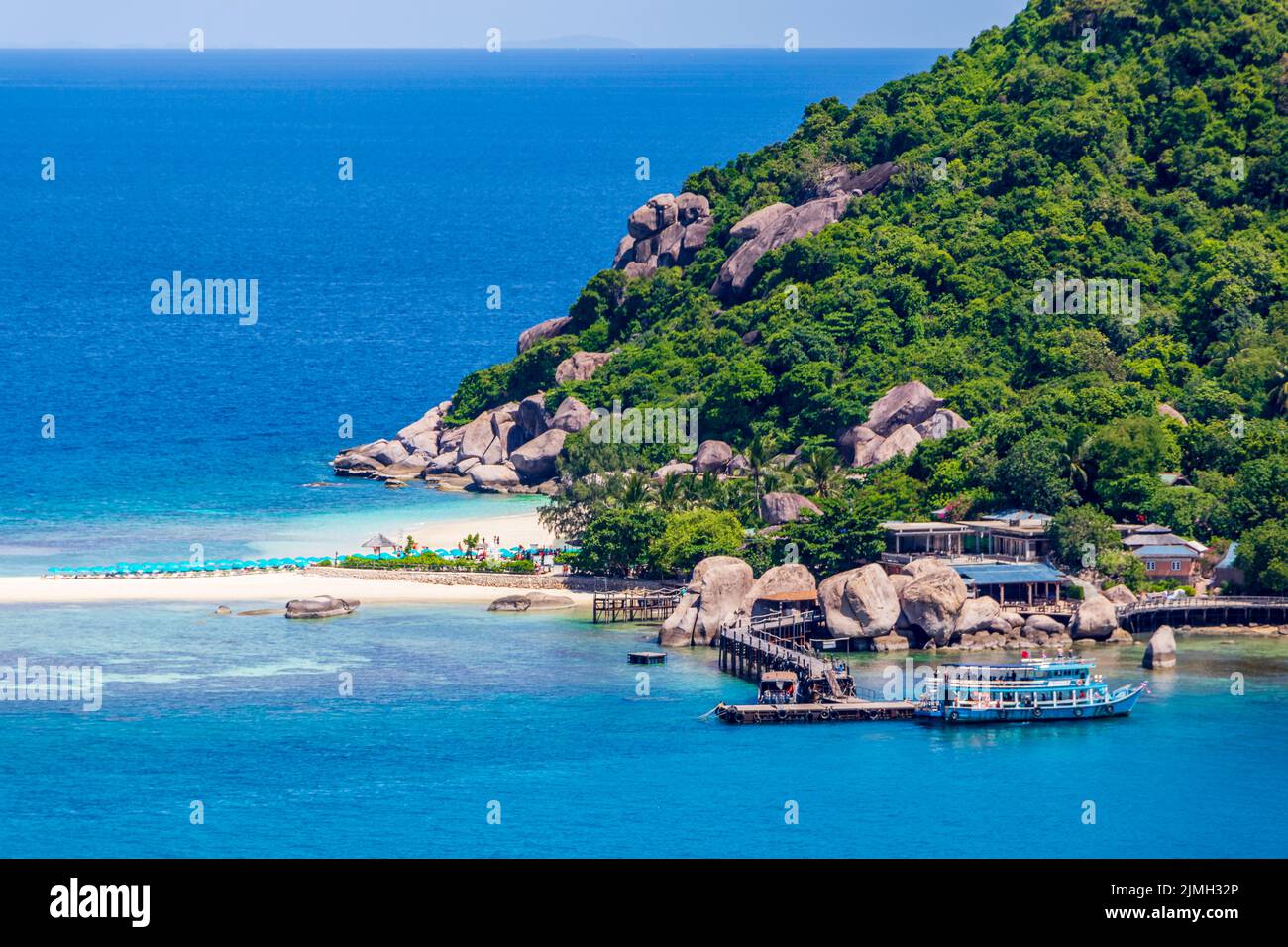 Nang Yuan Beach near Koh Tao Koh, Thailand Surat Thani. Stock Photo